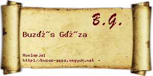 Buzás Géza névjegykártya