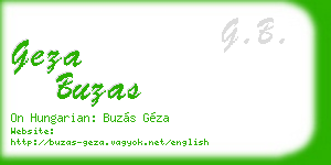 geza buzas business card